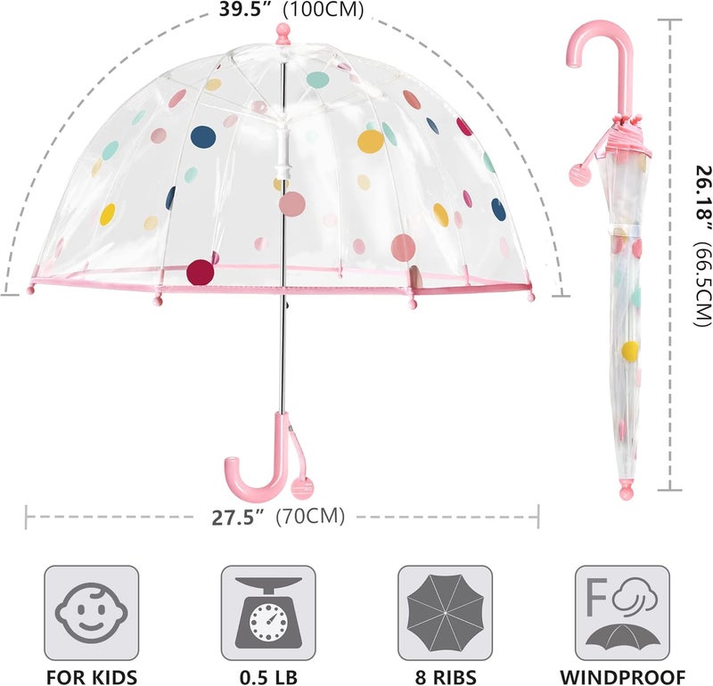 RONIARE Kids Clear Bubble Umbrellas for Rain Dome Windproof Umbrella for Kid Girls and Boys - Image 5